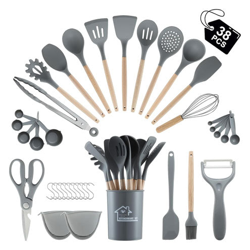 38 Pieces Kitchen Utensils Set by BEWOS