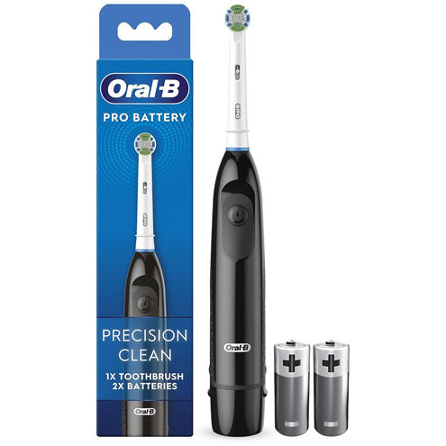 Oral-B Pro Battery Toothbrush, Precision Clean with 2 Batteries Included, Black